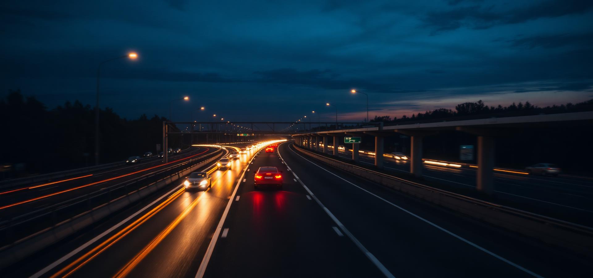 Saksalainen autobahn illan hämärässä — premium-autojen tuontireitti Suomeen